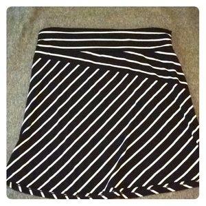 Black and white striped skirt